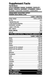 Nutritional facts for Extrifit Break! Protein Food, including protein, carbohydrates, and amino acid profile.